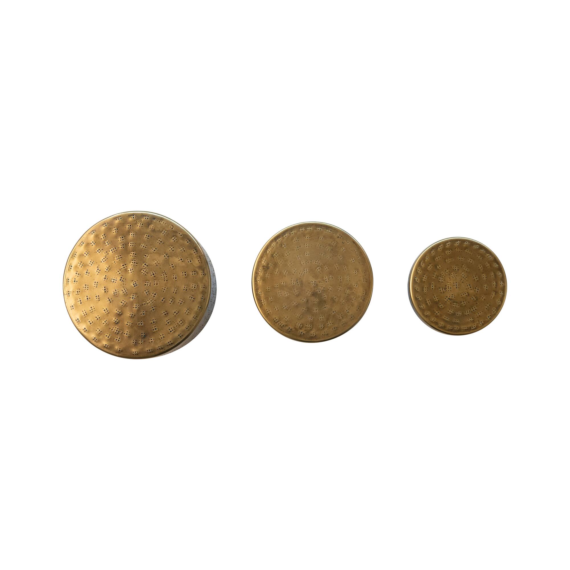 Hello Honey® Antique Brass Hammered Debossed Aluminum Containers